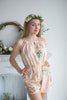 Mismatched Bridesmaids Rompers in Blush Dreamy Angel Song Pattern