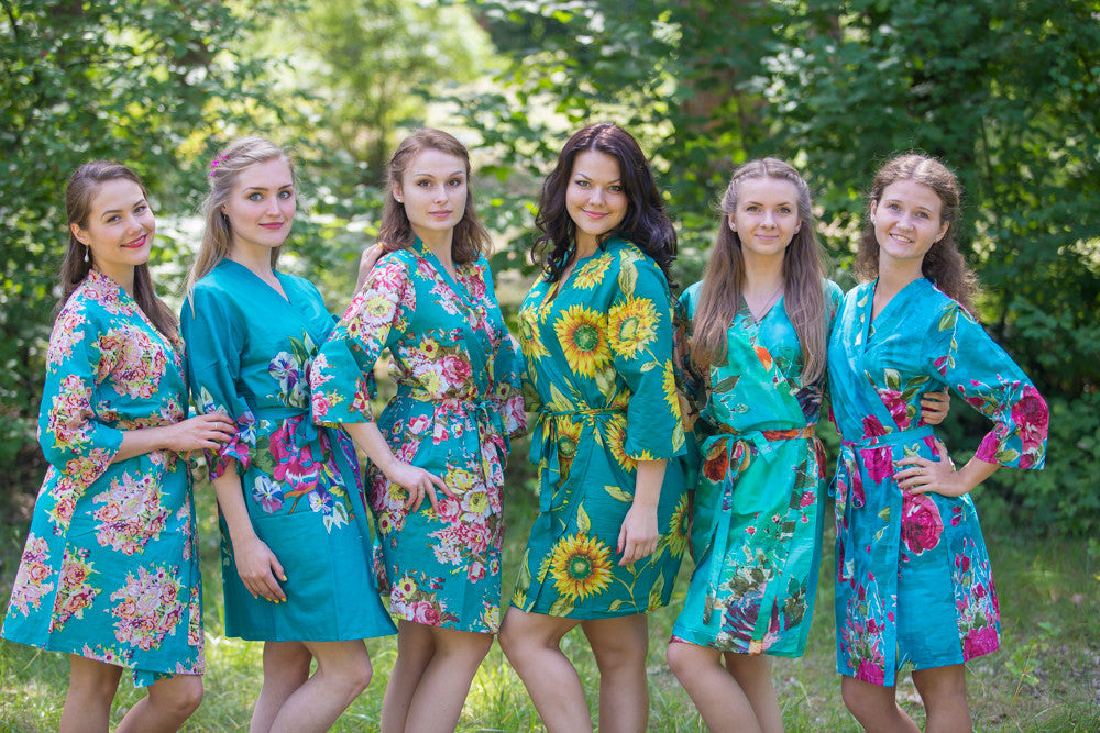 Assorted Teals | SilkandMore Robes