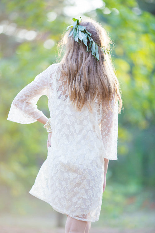 Oh Marissa Ivory Lace Bridal Robe