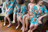 Blue Floral Posy Robes for bridesmaids | Getting Ready Bridal Robes