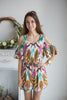 Mismatched Bridesmaids Rompers in Ikat Aztec Pattern