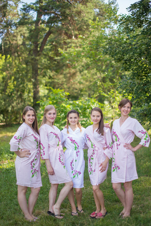Pink Climbing Vines Robes for bridesmaids