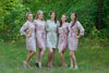 Pink Happy Flowers pattered Robes for bridesmaids | Getting Ready Bridal Robes