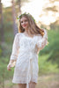 Oh Beatrice Ivory Floral Scalloped Lace Bridal Robe