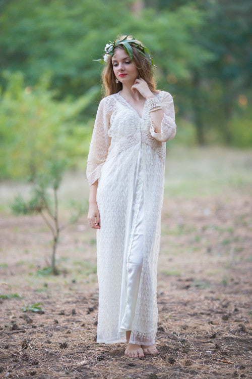 Oh Dove Ivory Lace Bridal Robe