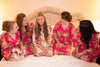 Magenta Rosy Red Posy Robes for bridesmaids