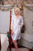 White Silk Lace Tissue Bridal Robe