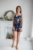 Mismatched Bridesmaids Rompers in Navy Blue Rumor among fairies Pattern