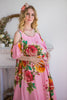 Mommies in Pink Floral Maxi Dresses