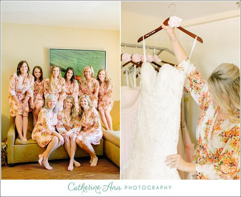 Pink Robes for bridesmaids | Getting Ready Bridal Robes