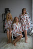 A feather rhyme Pattern- Premium Marsala Gold Bridesmaids Robes