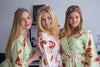 A rumor among Fairies Pattern- Premium Sage Bridesmaids Wedding Robes 