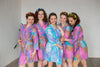 Pink Batik Watercolor Robes for bridesmaids | Getting Ready Bridal Robes