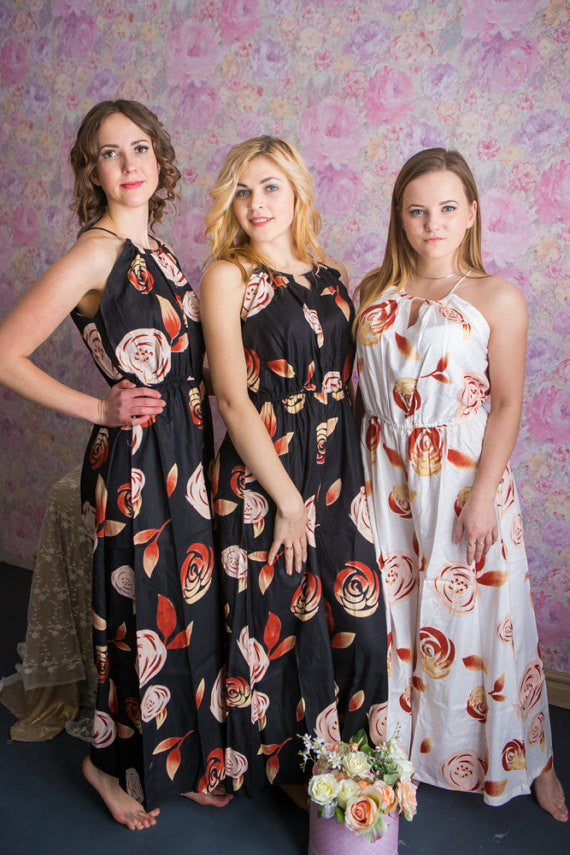 Halter Style Bridesmaids Jumpsuit in A Rumor Among Fairies Pattern