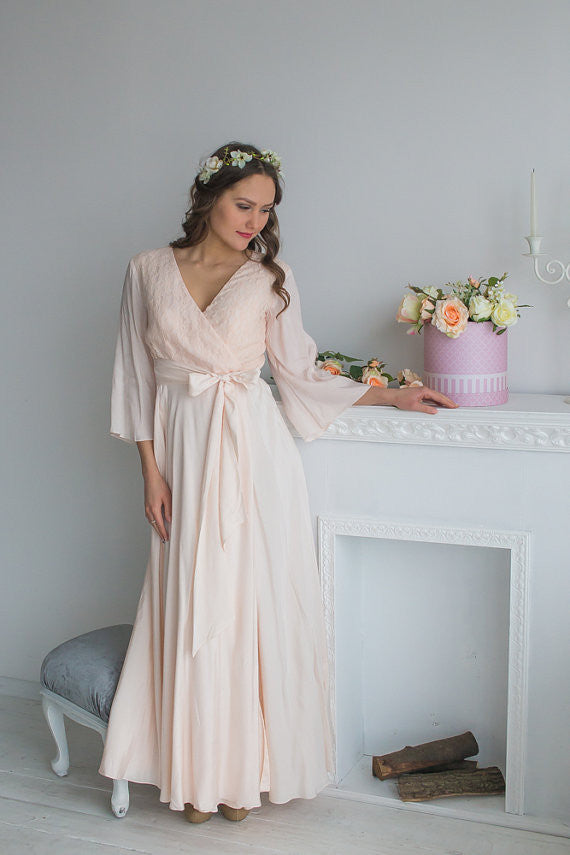 Blush Bridal Robe from my Paris Inspirations Collection - Lacey Silk in Blush