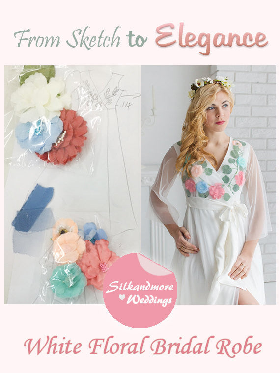 Bridal Robe from my Paris Inspirations Collection - Shy Flowers in White