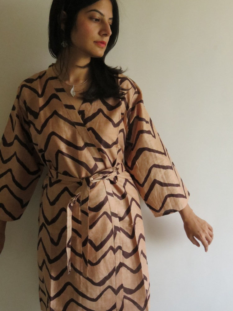 Coffee Chevron Robes for bridesmaids | Getting Ready Bridal Robes