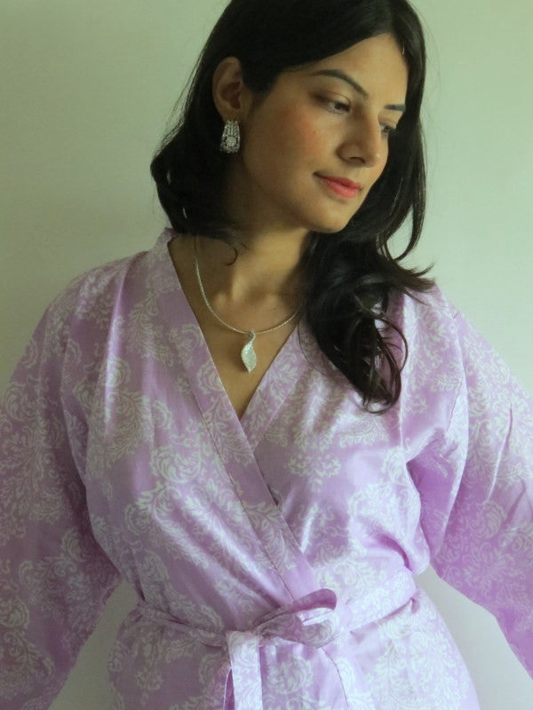 Lilac Damask Robes for bridesmaids | Getting Ready Bridal Robes
