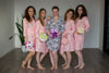 Pink Damask Robes for bridesmaids | Getting Ready Bridal Robes