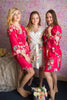 Dreamy Angel Song Pattern- Premium Strawberry Pink Bridesmaids Robes 