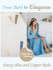 Dusky Blue Copper Silk Bridal Robe from my Paris Inspirations Collection - Shimmering Grace in Dusty Blue