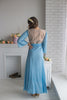 Dusky Blue Copper Silk Bridal Robe from my Paris Inspirations Collection - Shimmering Grace in Dusty Blue
