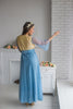 Dusty Blue Gold Tulle Bridal Robe from my Paris Inspirations Collection - Shimmering Grace in Dusty Blue