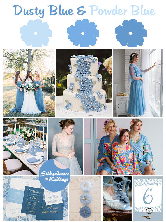 powder blue color combination dress Dusty and Blue Wedding Colors Palette – robesbysilkandmore Bodycon Dress Lulus Long size-eu-42-us-9 Size:15.5 (32/33)