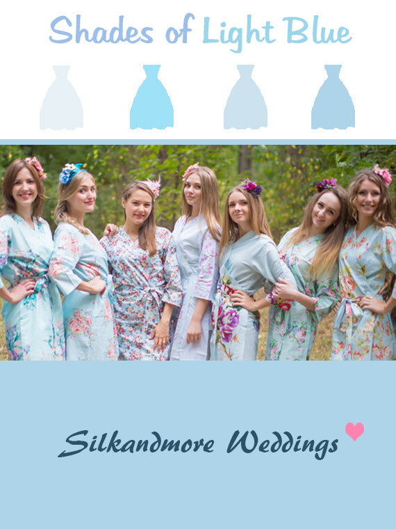 Assorted Light Blues | SilkandMore Robes