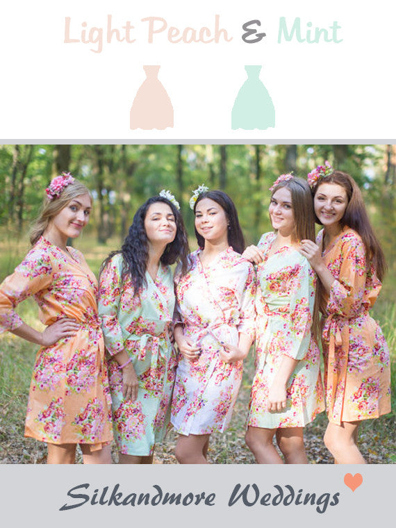 Peach & Mint Wedding Color Robes