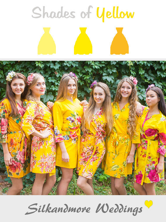 Assorted Bright Yellows | SilkandMore Robes