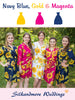 Navy Blue, Magenta and Gold Wedding Color Robes