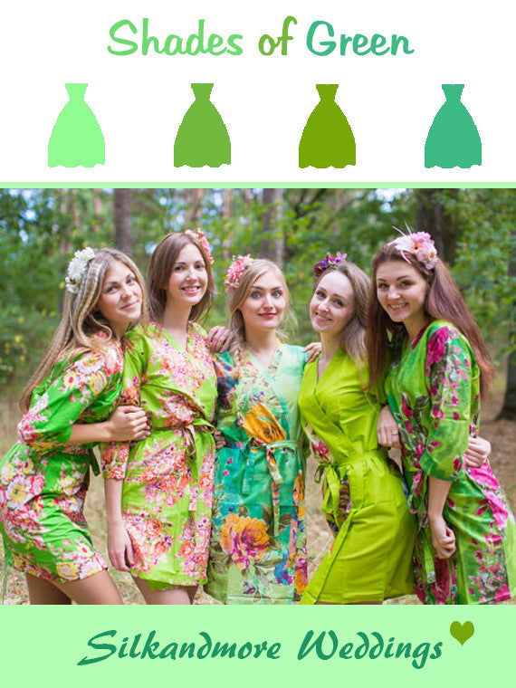 Assorted Greens | SilkandMore Robes