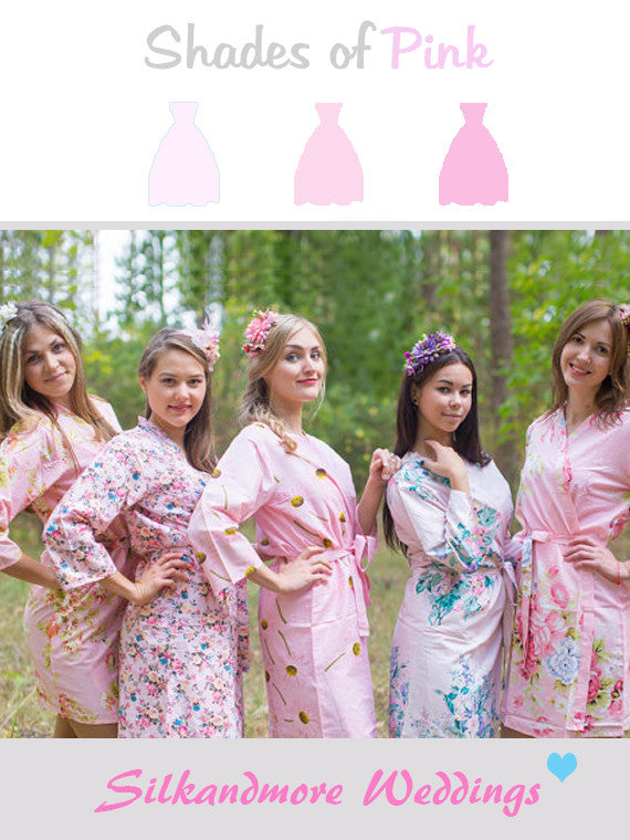 Baby Pink Wedding Color Robes
