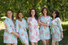 Light Blue Faded Floral Robes for bridesmaids