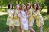 Light Yellow Faded Floral Robes for bridesmaids