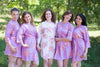 Lilac Faded Floral Robes for bridesmaids
