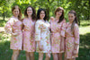 Pink Flowers Rain Bridesmadis Robes