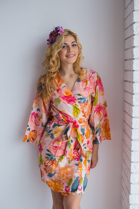 Her Petal Garden Pattern- Premium Blush Bridesmaids Robes