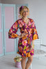 Her Petal Garden Pattern- Premium Plum Bridesmaids Robes
