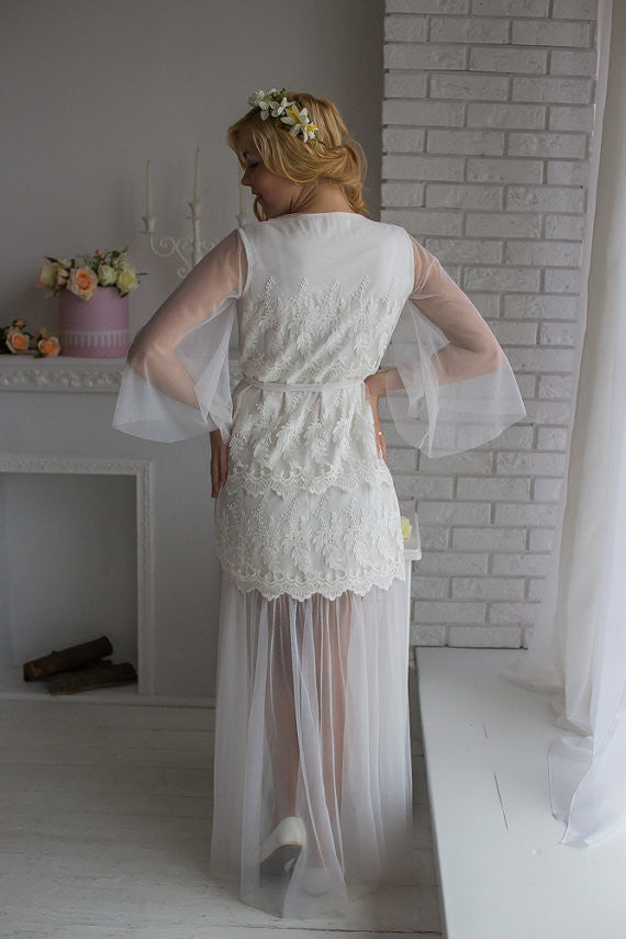 Illusion Skirt White Bridal Robe from my Paris Inspirations Collection