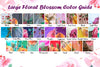 Aqua Newborn Swaddle / Baby Blanket - Large Floral Blossom Pattern