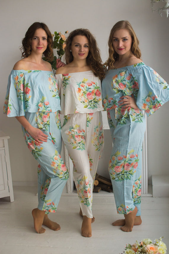 Cape Style Bridesmaids Jumpsuit in Angel Song Pattern
