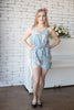 Dusty Tones Mismatched Bridesmaids Rompers in Dreamy Angel Song Pattern