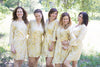 White Yellow Ombre Watercolor Leafy Robes for bridesmaids