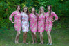 Rouge Pink Floral Posy Robes for bridesmaids | Getting Ready Bridal Robes