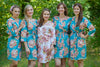 Turquoise Floral Posy Robes for bridesmaids | Getting Ready Bridal Robes