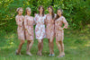 Rose Gold Floral Posy Robes for bridesmaids | Getting Ready Bridal Robes
