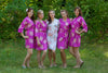 Orchid Faded Floral Robes for bridesmaids