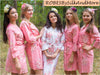 Rose Pink Faded Floral Robes for bridesmaids